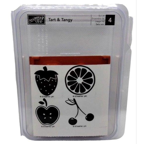 Stampin Up Tart and Tangy 4 Piece Rubber Stamp Kit Unmounted 2004 Fruit Retired - Picture 1 of 3